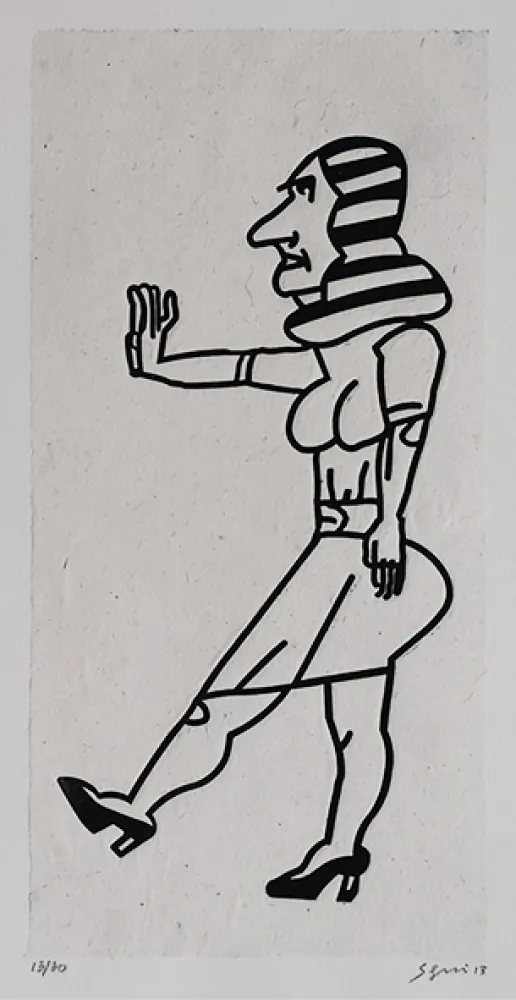 Água-Forte Segui - Dame debout