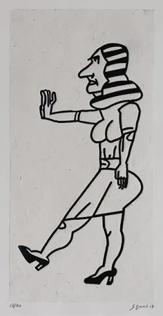 Água-Forte Segui - Dame debout