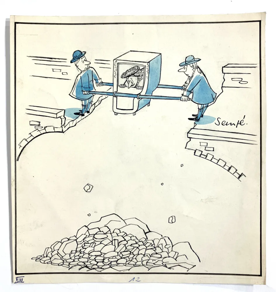 Sem Técnica Sempé - La chaise à porteur. Circa 1970