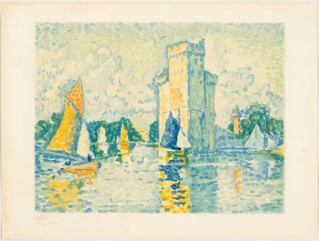 Água-Tinta Signac - Paul Signac, Le Port de La Rochelle. 1924. Aquatinte signée. 