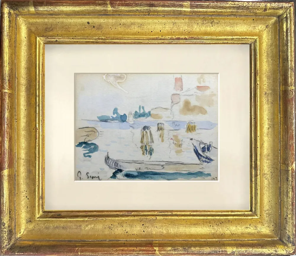 Sem Técnica Signac - VUE SUR LE PORT AVEC BATEAU DE REPOS