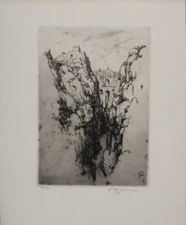 Água-Forte Simon - Vue de Ronda, c. 1913 - Hand-signed!