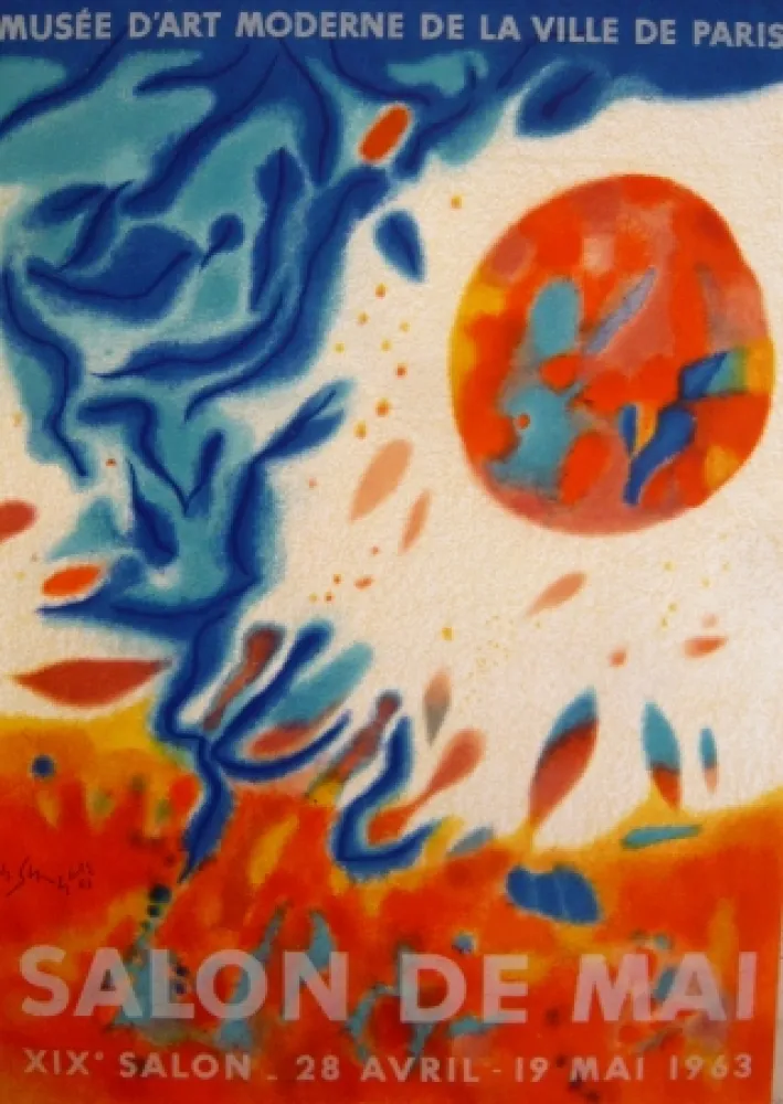 Litografia Singier - Affiche exposition Musée d'art moderne