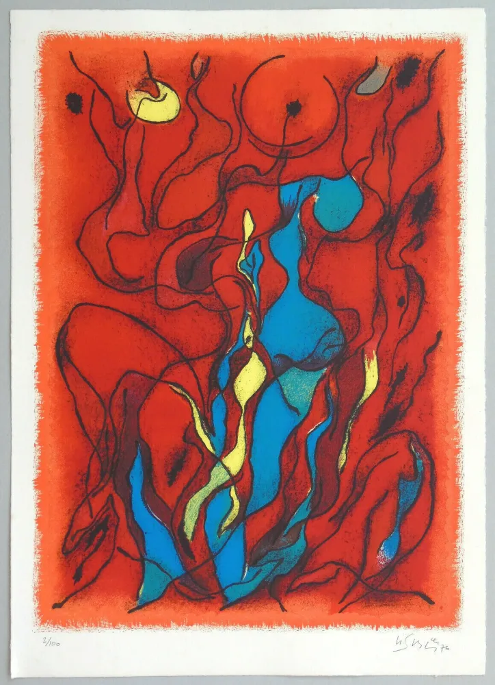 Litografia Singier - Hommage a Fellini