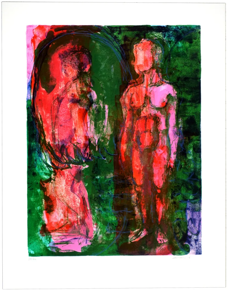 Litografia Siversten - Figure et faune 