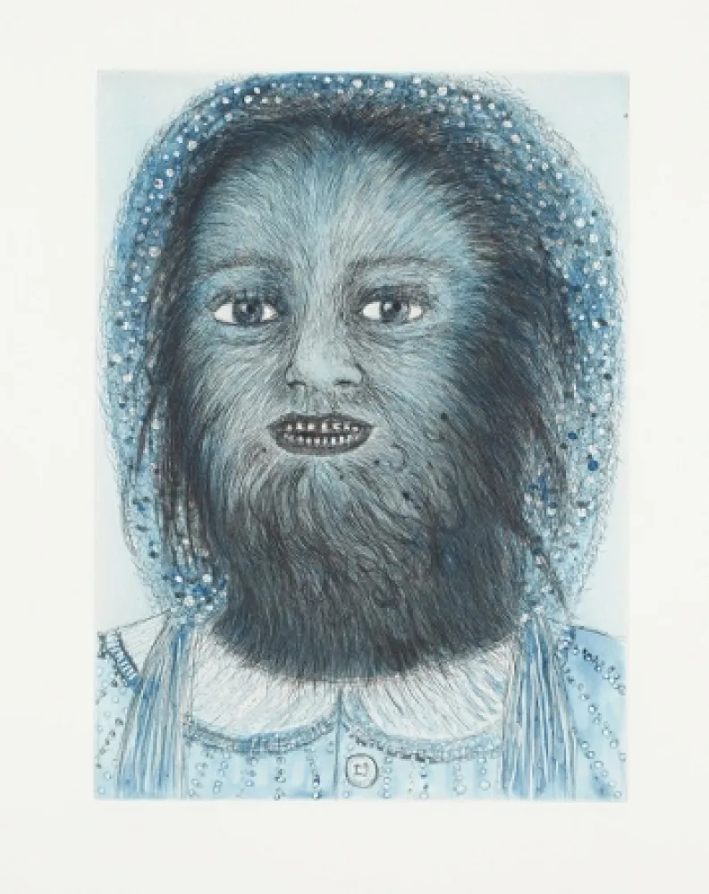 Água-Forte E Água-Tinta Smith - Wolf Girl, from the Blue Prints series