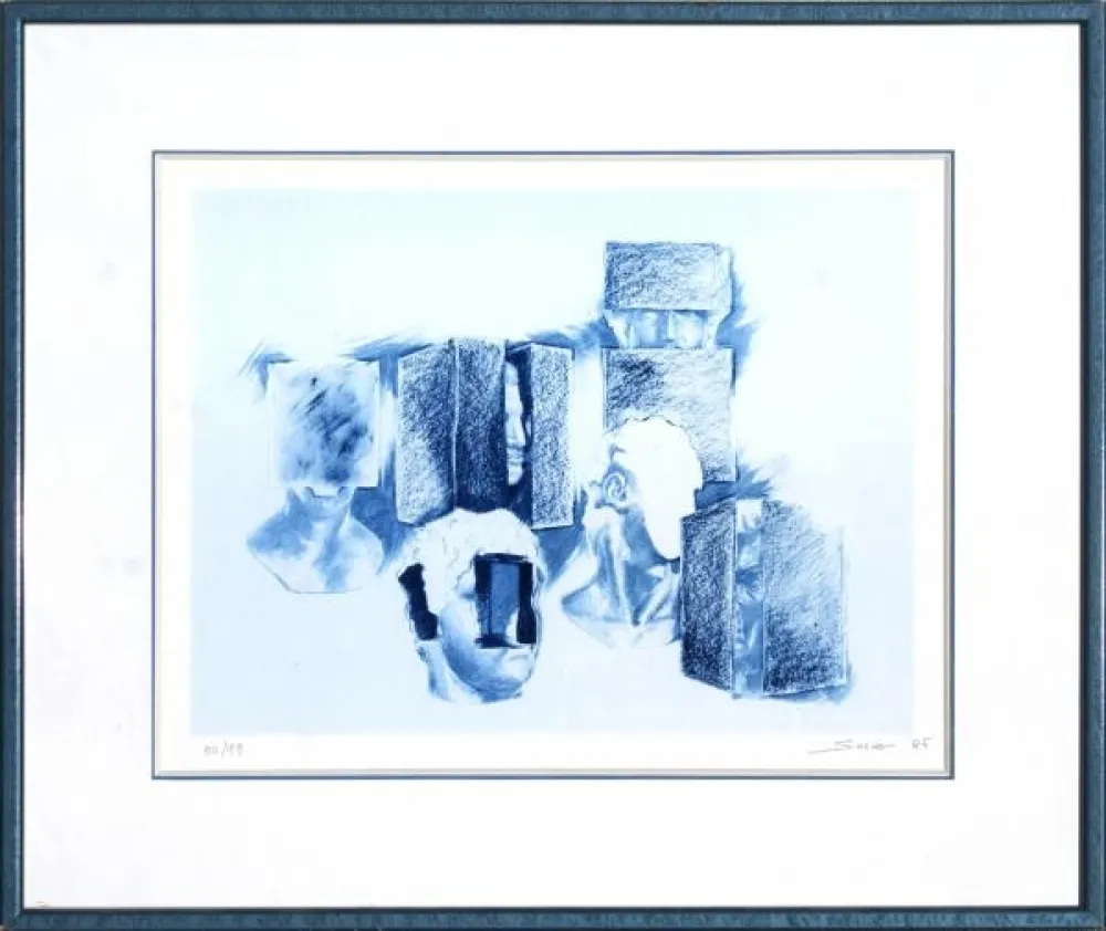 Litografia Sosno - Etude tete au carré