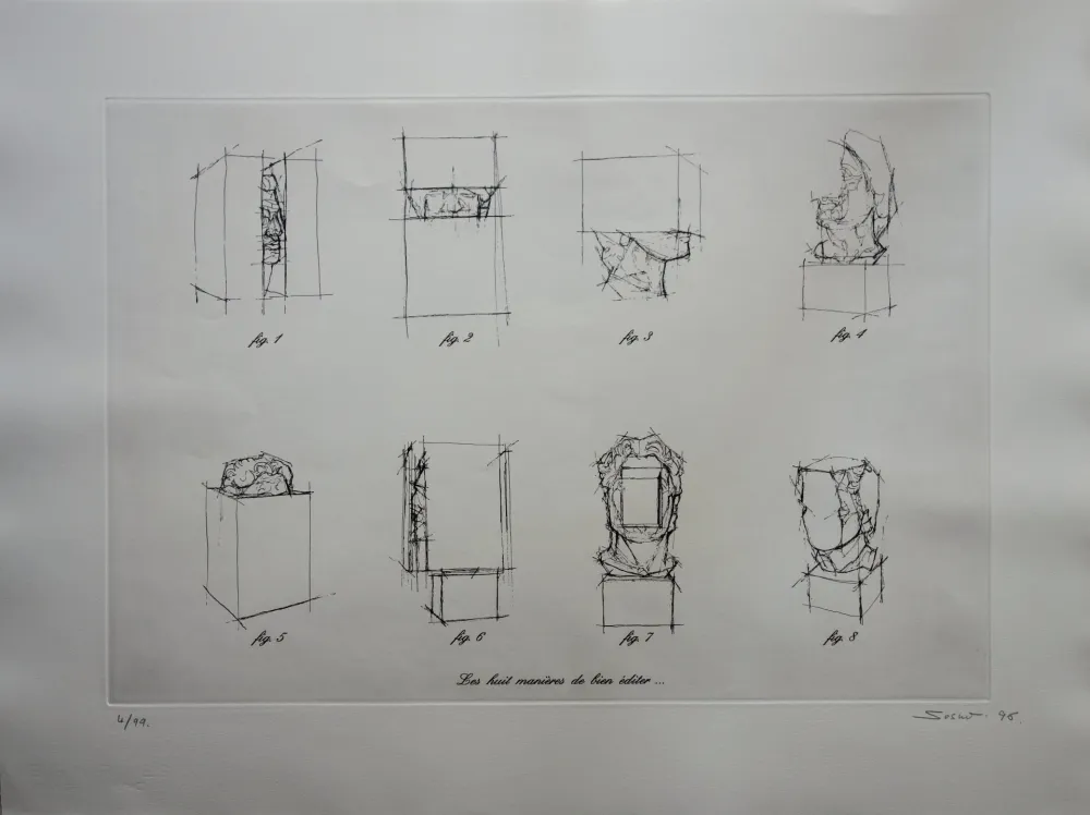 Gravura Sosno - Nice : Etude de Sculptures (Polygone)