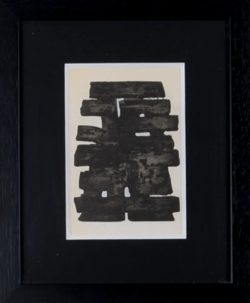 Estêncil Soulages (After) - Gouaches et gravures (A), 1957 - Framed!