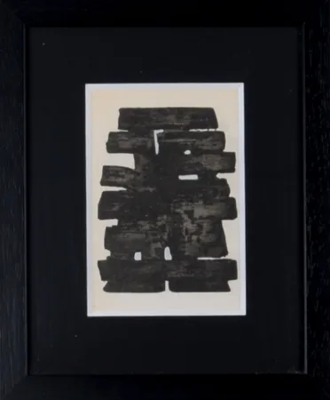 Estêncil Soulages (After) - Gouaches et gravures (A), 1957 - Framed!