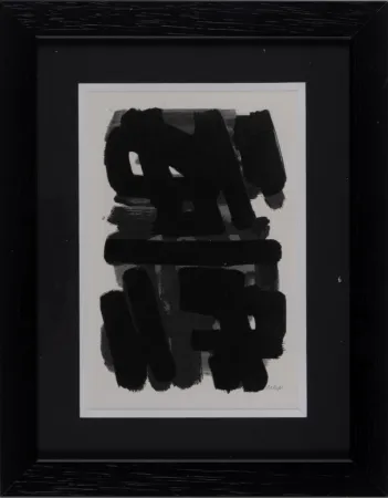 Estêncil Soulages (After) - Gouaches et gravures (D), 1957 - Framed!