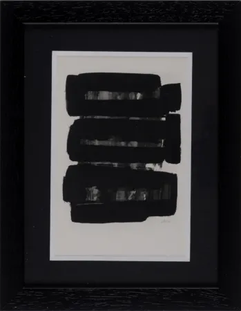 Estêncil Soulages (After) - Gouaches et gravures (G), 1957 - Framed!