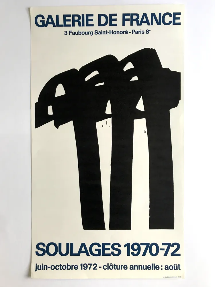 Cartaz Soulages - Galerie de France