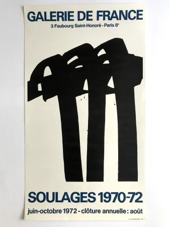Cartaz Soulages - Galerie de France
