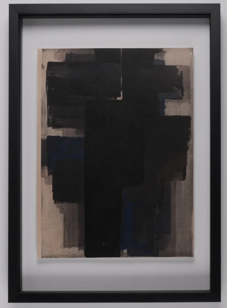 Estêncil Soulages - Peinture, 1956 - Framed