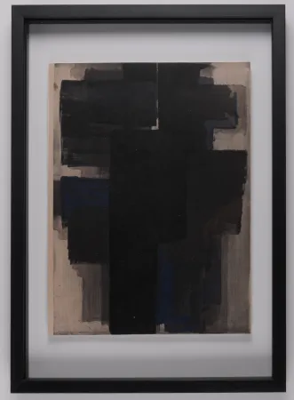 Estêncil Soulages - Peinture, 1956 - Framed