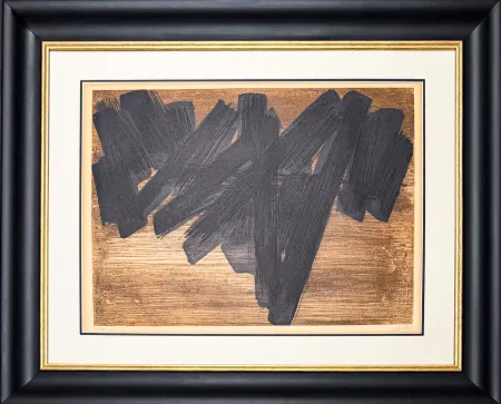 Gravura Soulages - Pierre Soulages (1919–2022) - Eau-forte V - Etching on BFK Rives paper - 1956