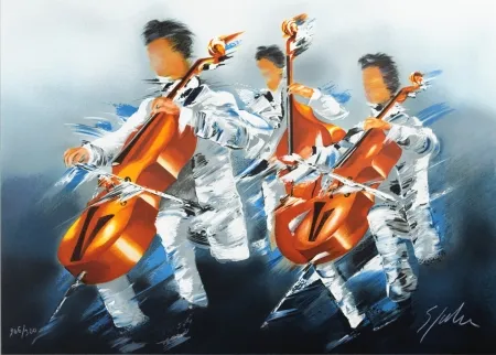 Litografia Spahn - Trio de Violoncelles