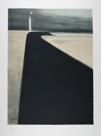 Litografia Spilliaert - Le Phare sur la Digue, 1908 | Promenade and Lighthouse, 1908