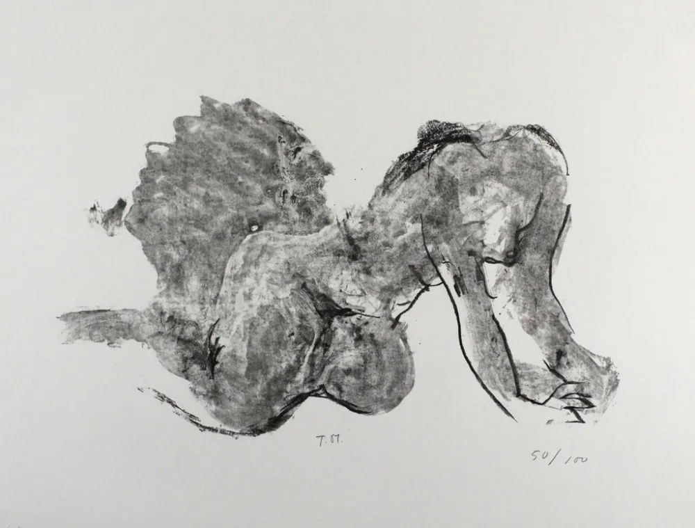 Litografia Stadler - Liegender Akt