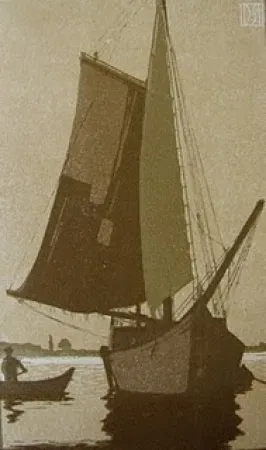 Xilogravura Staschus - Vor Anker