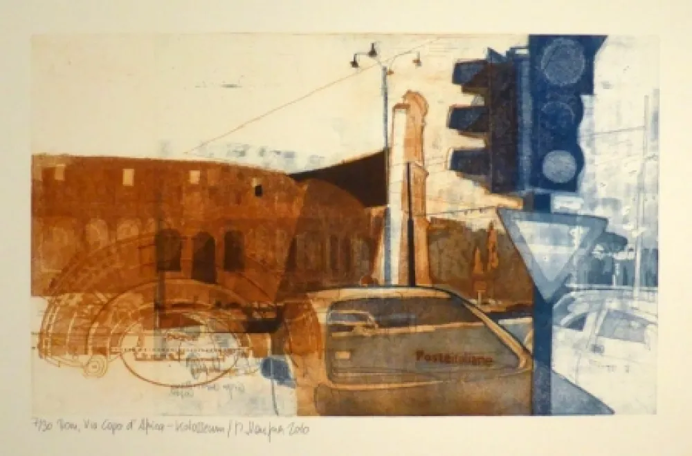 Água-Forte Staufner - Rom, Via Kapo d'Africa – Kolosseum