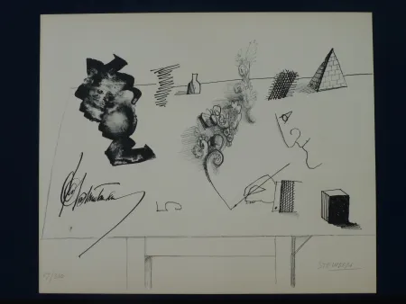Litografia Steinberg - Le masque ,1966