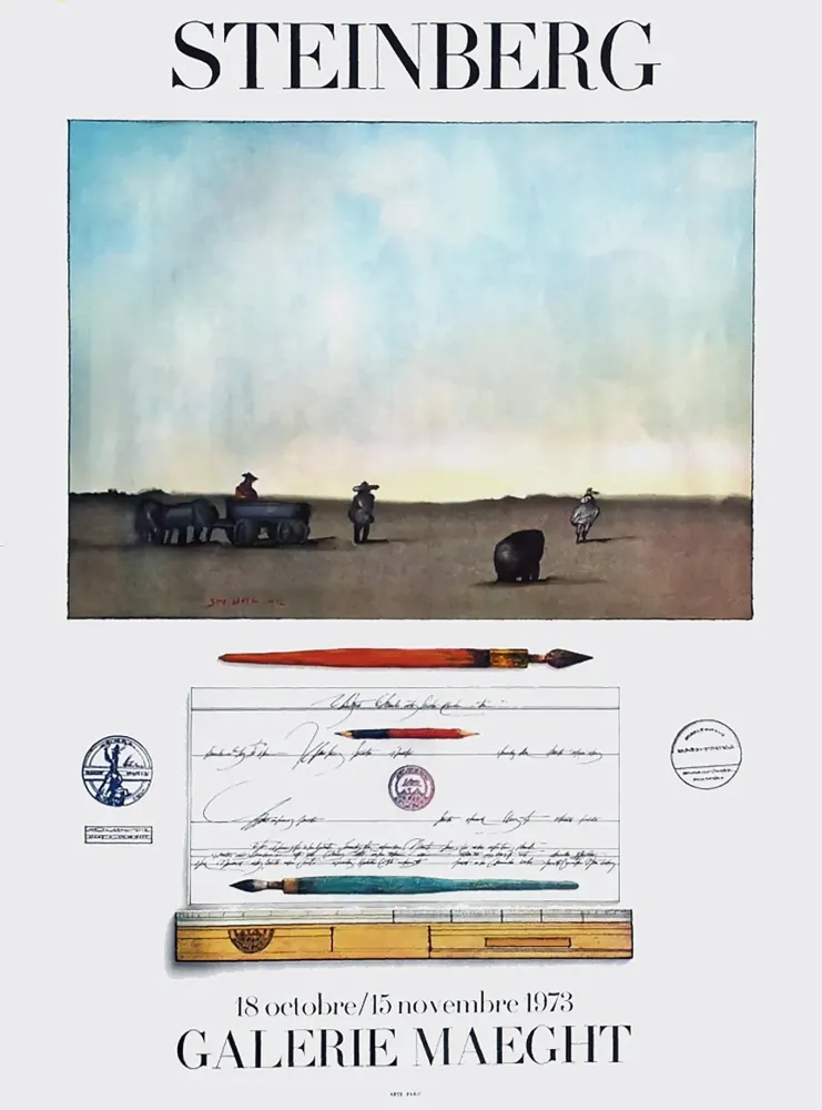 Cartaz Steinberg - STEINBERG 1973. Exposition à la Galerie Maeght