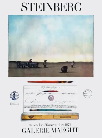 Cartaz Steinberg - STEINBERG 1973. Exposition à la Galerie Maeght