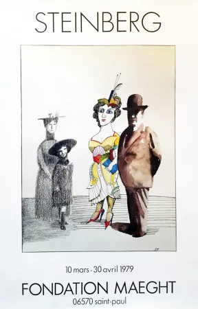Cartaz Steinberg - STEINBERG 1979. Fondation Maeght 10 mars - 30 avril 1979.