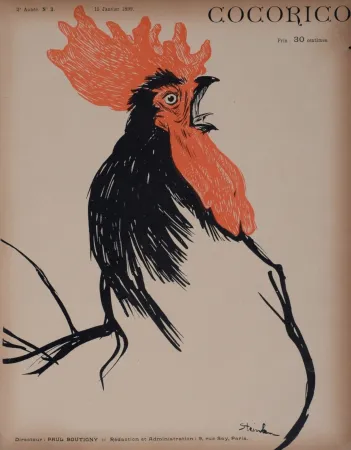 Litografia Steinlen - Cocorico