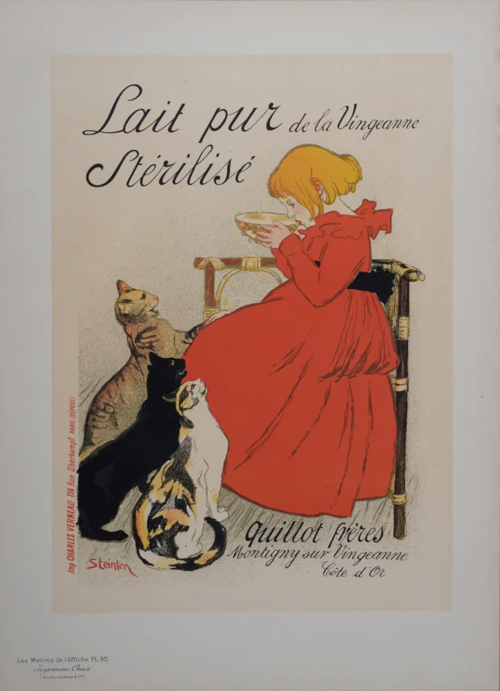 Litografia Steinlen - Lait Pur Stérilisé de la Vingeanne, Les Maitres de L’Affiche, 1897