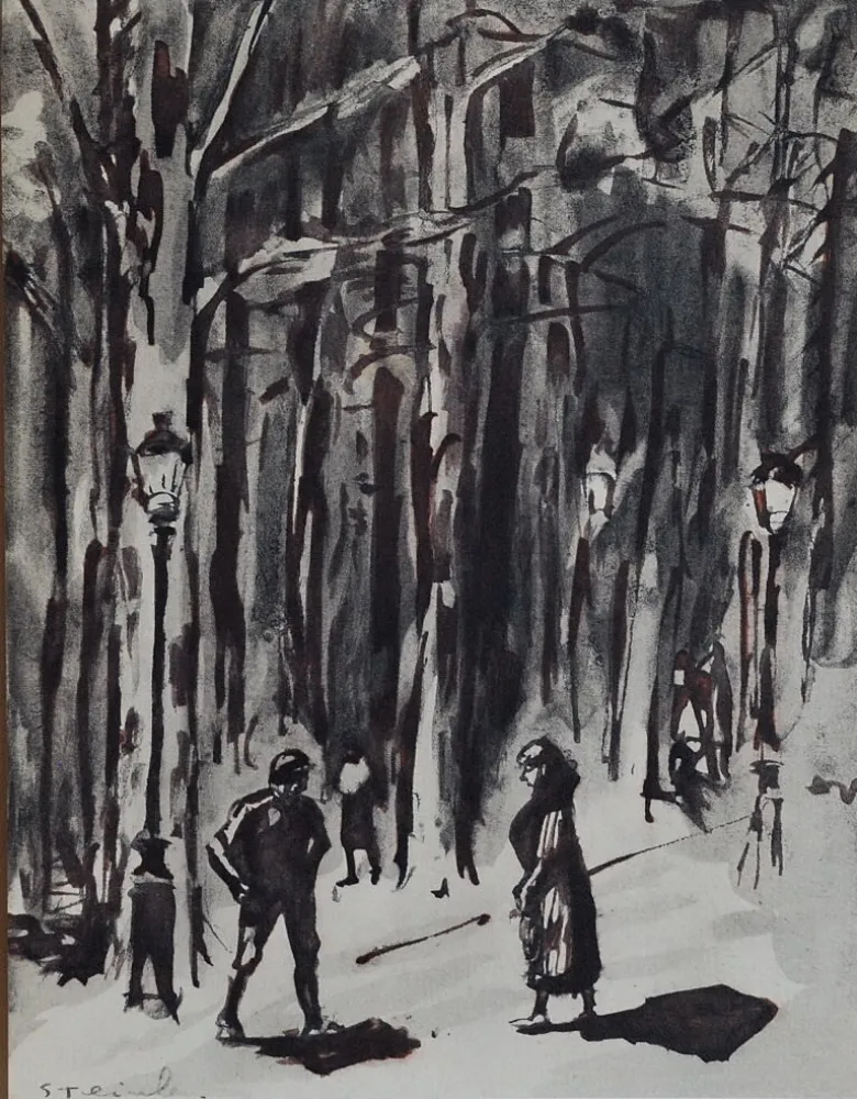 Litografia Steinlen - Steinlen et la rue