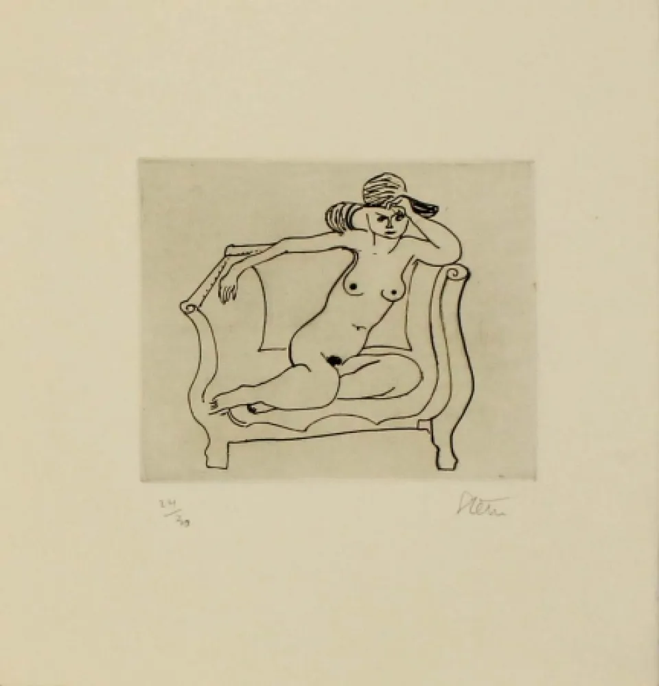 Gravura Stern - Dame au salon