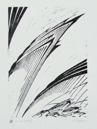 Linogravura Strohmeyer - Chilehaus (