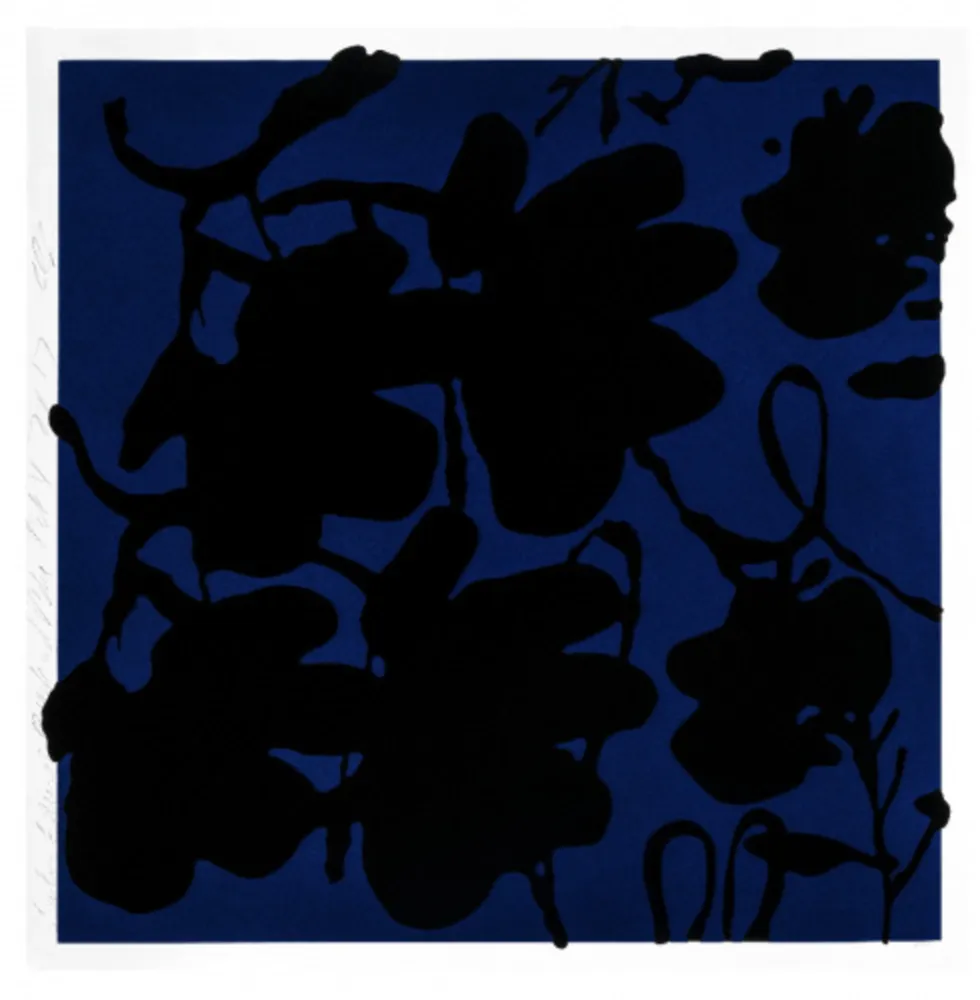 Serigrafia Sultan - Lantern flowers (Black & blue)