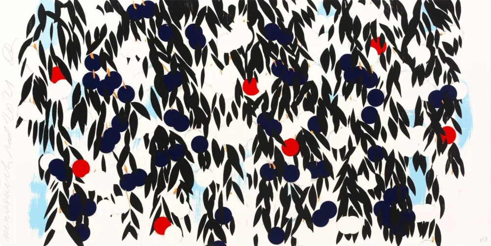 Serigrafia Sultan - Mimosa in Red and Blue
