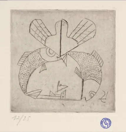 Água-Forte Survage - Composition surréaliste (D), c. 1930s