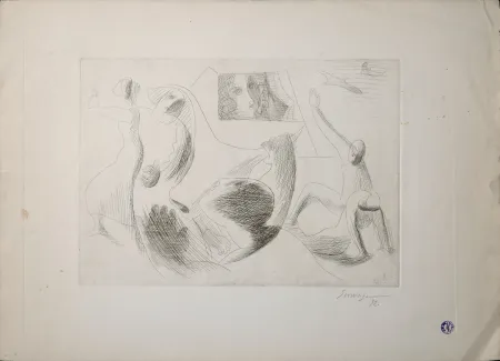 Água-Forte Survage - Composition surréaliste IX, 1932 - Hand-signed! - Very scarce!