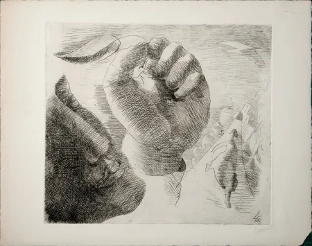 Água-Forte Survage - Composition surréaliste (J), 1913 - Hand-signed - Very scarce!