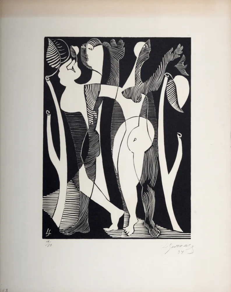 Xilogravura Survage - Composition surréaliste XXVII,1934