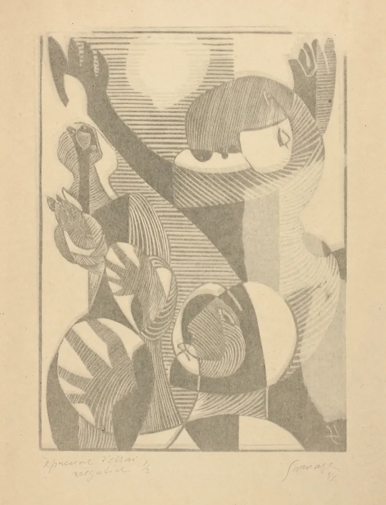 Monotipia Survage - épreuve d'essai négative