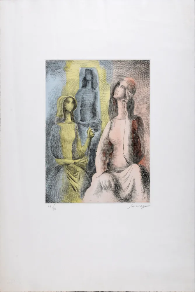 Gravura Survage - Femmes de pêcheurs, c. 1931 - Hand-signed!