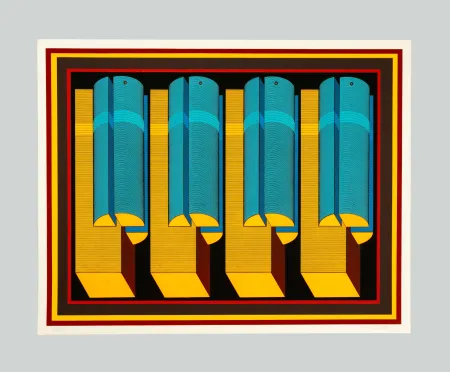 Serigrafia Sutej - Geometrico mobile (arancio)