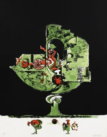 Litografia Sutherland - Flames in a Rock Form II