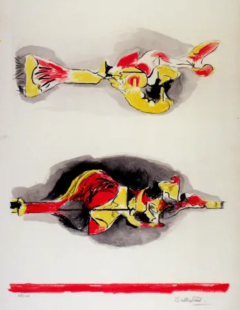 Litografia Sutherland - Formes volantes et flottantes