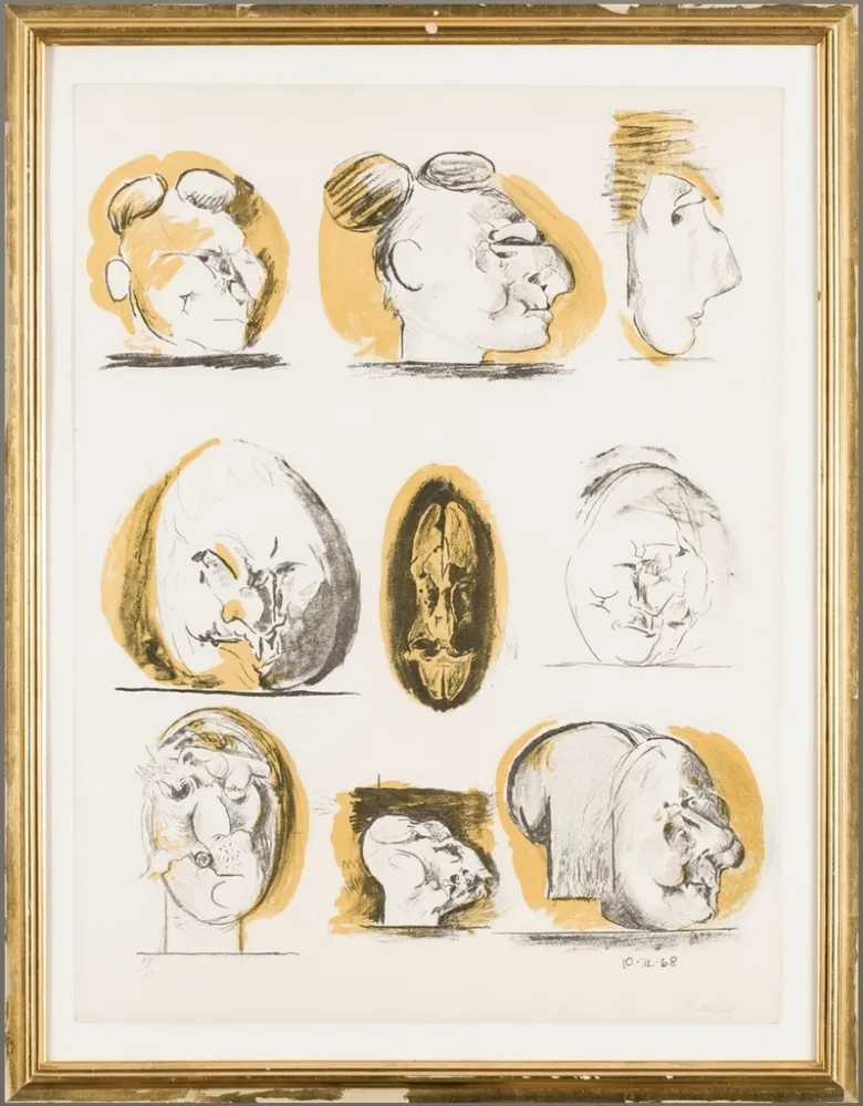 Litografia Sutherland - Planches D'etudes ( tetes )