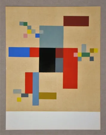 Estêncil Taeuber-Arp - Composition verticale-horizontale sur fond blanc, 1916