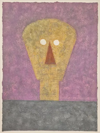 Gravura Tamayo - Cabez sobre fondo Rosa