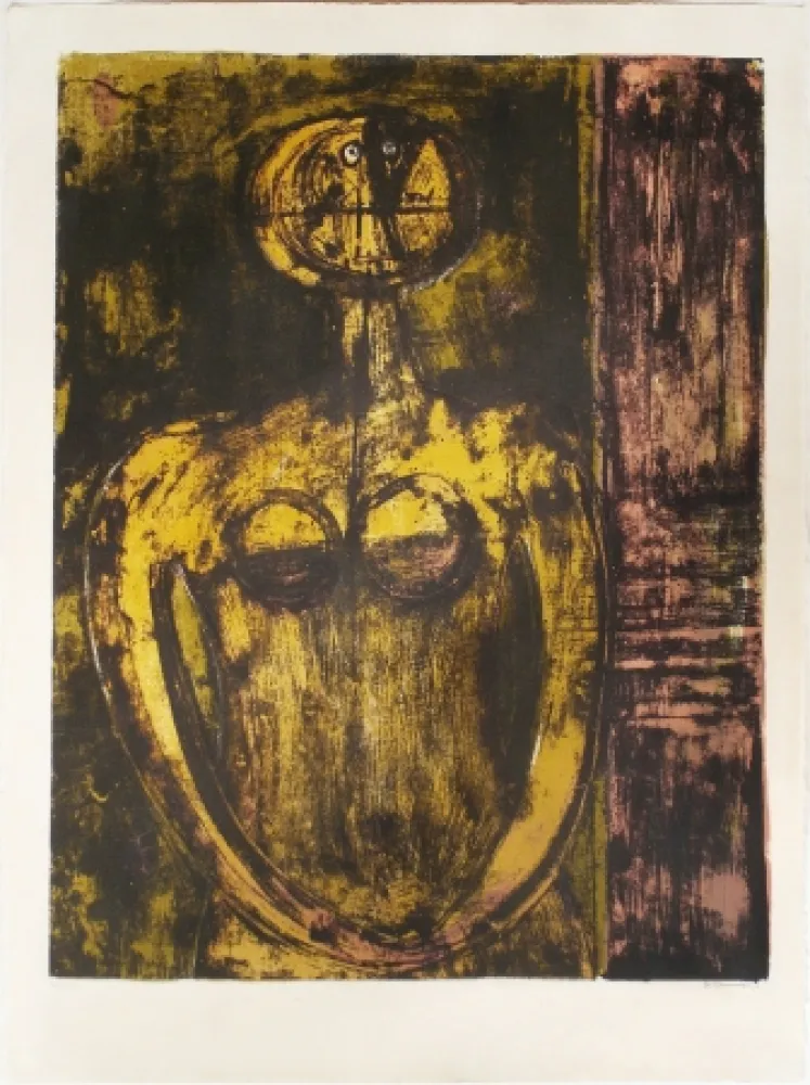 Litografia Tamayo - Desnudo en Naranja